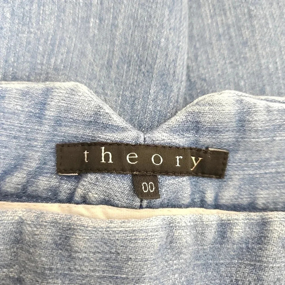 Theory Flare Wide Leg Jeans Low Rise Medium Wash Retro Denim - Picture 3 of 4